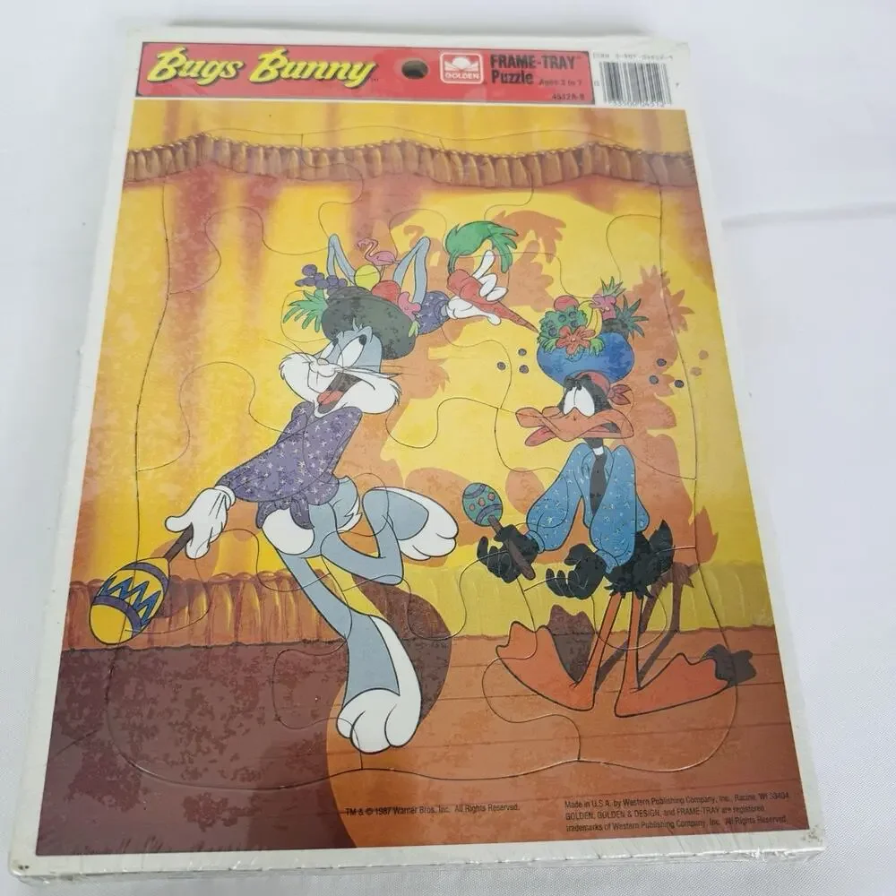 Vintage Golden Frame-Tray Puzzle 4 Pack‎ Bugs Bunny & Casper Friendly Ghost